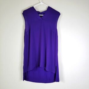 EC - Worthington - Womens Purple V-Neck Sleeveless Blouse Size L